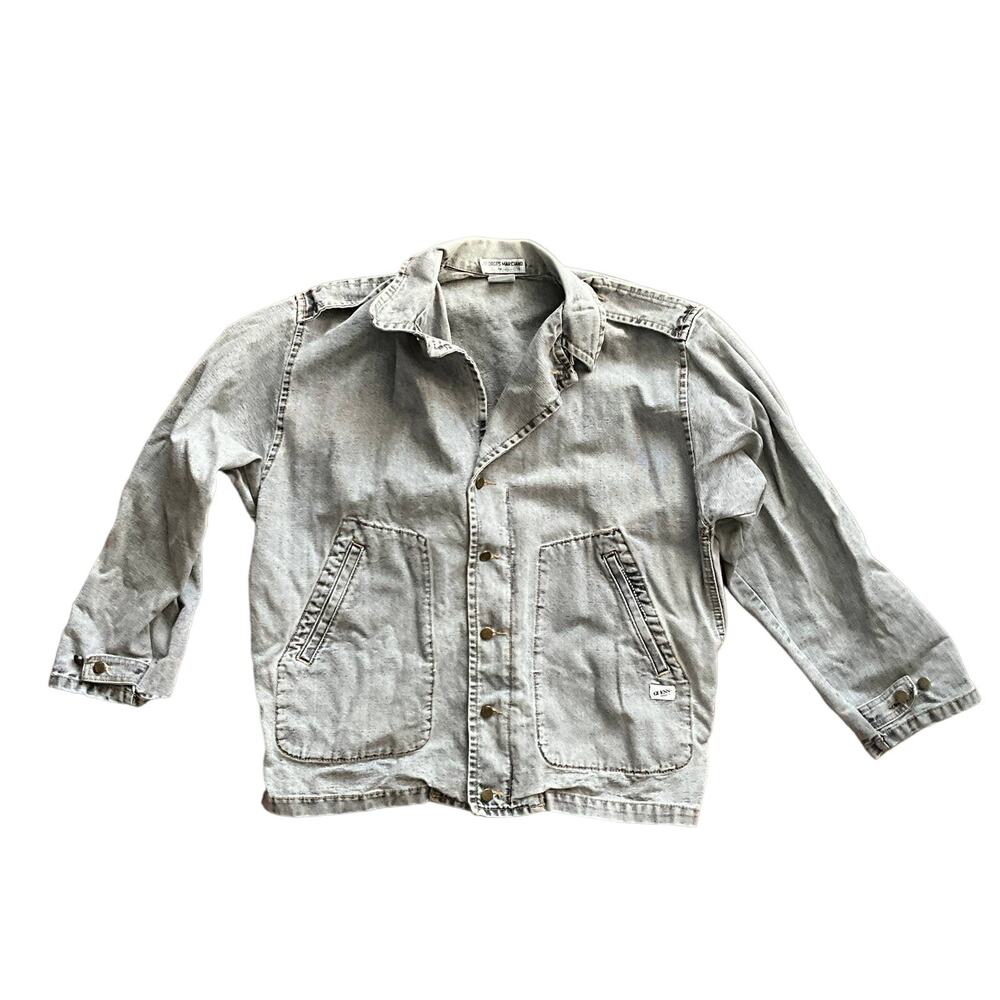Vintage 80s Guess Marciano Denim Motorcycle Jacket M - Rare Biker Collectible